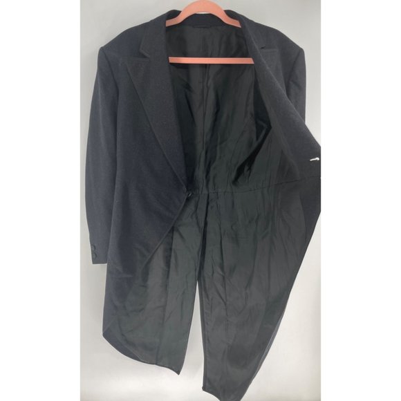 Hudson Tailoring Company Men's Size Medium Grey Double-Breasted Wool Trench Coat - Picture 3 of 7